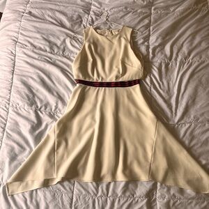 Elegant Cream Sleeveless Dress